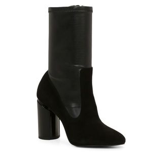 Aldo Black Pointed Toe Heeled Sock Boots